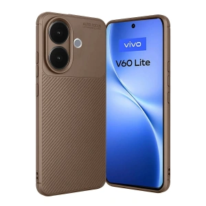 Mey İthalat®  Vivo V60 Lite Auto Focus Karbon Kapak - Kahverengi