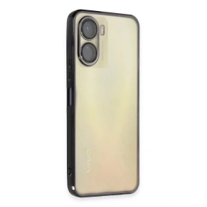 Mey İthalat®  Vivo Y16 Kılıf  Lensli Silikon - Siyah