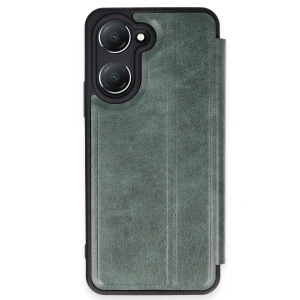 Mey İthalat®  Vivo Y18 Kılıf Flip Cover - Koyu Yeşil