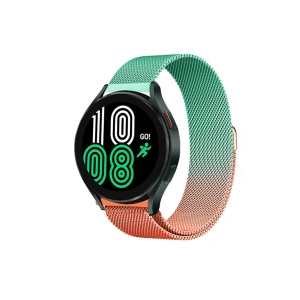 Mey İthalat®  Watch 20mm Metal Mıknatıslı Kordon - Turuncu-Yeşil
