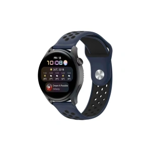 Mey İthalat® Watch 20mm Spor Delikli Kordon - Lacivert-Siyah
