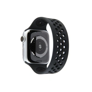 Mey İthalat®   Watch 38mm Ayarlı Delikli Silikon Kordon - Siyah-Siyah