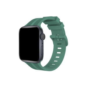 Mey İthalat® Watch 38mm KR408 Çizgili Silikon Kordon - Yeşil