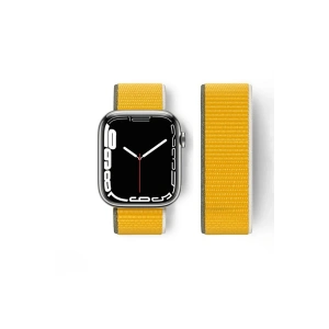 Mey İthalat®   Watch 42mm Hasırlı Cırtcırtlı Kordon - Sarı