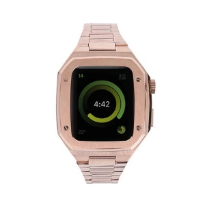 Mey İthalat®   Watch 44mm Metal Petek Kasalı Kordon - Rose Gold