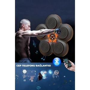 Müzikli Duvar Boks Padi Darbe Sensörlü Antrenman Pedi LED Işıklı Eğlenceli Boks Oyuncağı