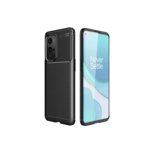 One Plus 9 Pro Kılıf Auto Focus Karbon Kapak - Siyah