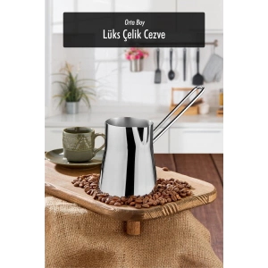 Paslanmaz Çelik 500 ml Orta Boy Cezve ( 6 Fincan Ölçüsünde )