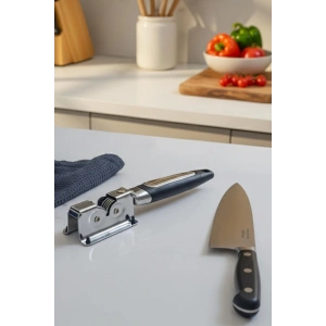 Paslanmaz Çelik Bıçak Bileyici El Tipi Masaüstü Bileme Aparatı Siyah