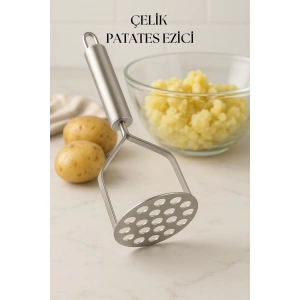 Paslanmaz Çelik Saplı Patates Ezici Pratik Mutfak Gereci 24 cm