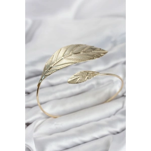 Pazu Bileklik Gold Renk Pirinç Yaprak Model