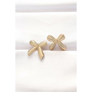 Pirinç Gold Renk Fiyonk Küpe