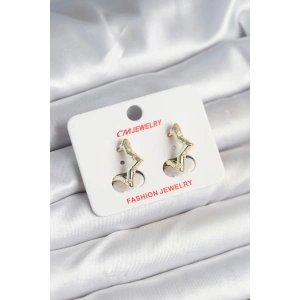 Pirinç Gold Renk Yıldız Model Kadın Küpe