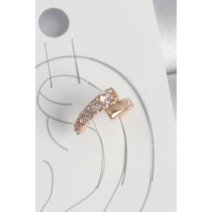 Pirinç Gold Renk Zirkon Taşlı Kadın Kıkırdak Küpe