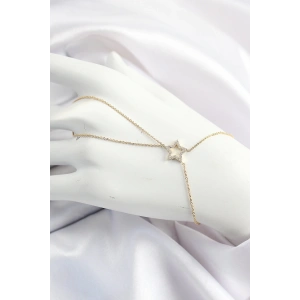 Pirinç Gold Renk Zirkon Taşlı Yıldız Model Şahmeran