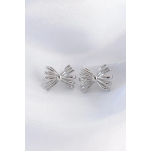 Pirinç Gümüş Renk Fiyonk Küpe