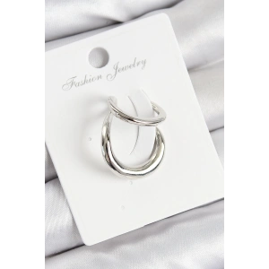 Pirinç Halka Model Gümüş Renk Sağ Kıkırdak Küpe