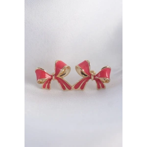 Pirinç Pembe Renk Fiyonk Küpe