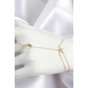 Pirinç Zirkon Taşlı Deniz Atı Ve Yıldız Model Gold Renk Şahmeran