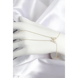 Pirinç Zirkon Taşlı Kelebek Model Gold Renk Şahmeran