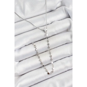 Pirinç Zirkon Taşlı Yıldız Figürlü Y Model Gümüş Renk Kadın Kolye