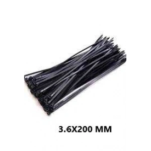 PLASTİK ÇIRT KELEPÇE 100 PARÇA SİYAH 3.6X200MM. (5468)