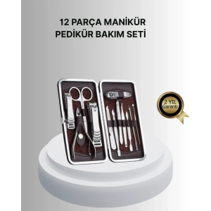 Profesyonel Tırnak Bakım Seti Çelik Aletli Şık Deri Çantalı