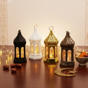 Ramazan Temalı Büyük Altıgen Kapalı Kubbe LED Lamba