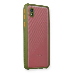 Samsung Galaxy A01 Core Kılıf Miami Şeffaf Silikon - Yeşil