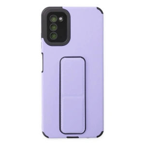 Samsung Galaxy A03S Kılıf Mega Standlı Silikon - Lila