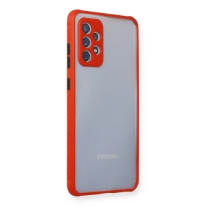 Samsung Galaxy A72 Kılıf Miami Şeffaf Silikon - Kırmızı