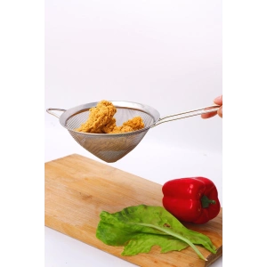 Saplı Tel Süzgeç 10 cm Paslanmaz Çelik Konik Mutfak Süzgeci