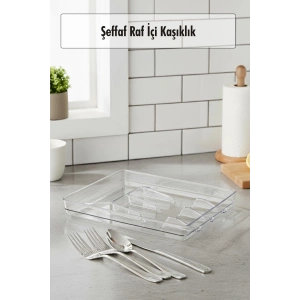 Şeffaf Akrilik Raf İçi Kaşıklık 26,5×34,5×4,5 cm