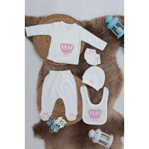Sema Baby 5 Parça Hastane Çıkışı Zıbın Seti 0-3 Ay - Princess