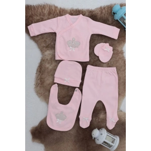 Sema Baby 5 Parça Hastane Çıkışı Zıbın Seti 0-3 Ay - Queen