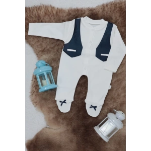 Sema Baby Pamuklu Bebek Tulum Seti 0-3 Ay - Smokin