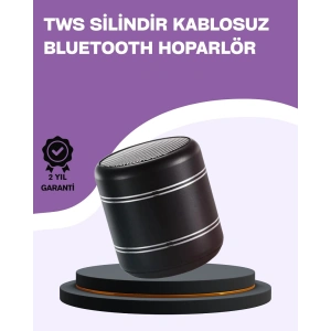 Silindir Tasarım Mini Bluetooth Hoparlör 10m Çekim Güçlü Bas ve Mikrofonlu