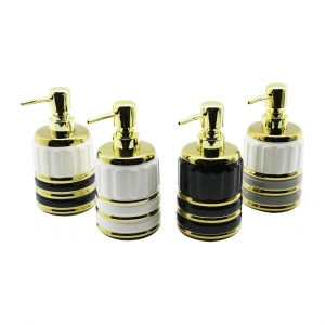 ŞİŞE GOLD KAPAK - BOĞUM SERAMİK SIVI SABUNLUK 7.5X10.5CM (5468)