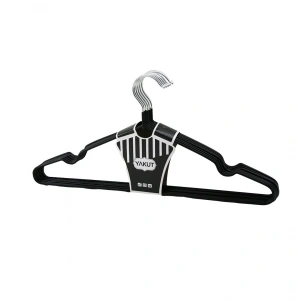 SİYAH 10PCS SİLİKON KAPLAMALI METAL ELBİSE ASKISI (5468)