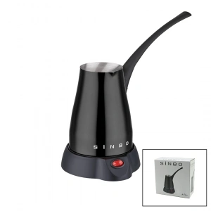 SİYAH ELEKTİRKLİ CEZVE TÜRK KAHVE MAKİNESİ 5 FİNCAN - 400ML HAZNE PASLANMAZ ÇELİK 360 DERECE DÖNEBİLME SCM-2960 (5468)