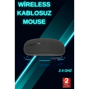Siyah Wireless Kablosuz Sessiz Mouse Bluetooth Bağlantılı