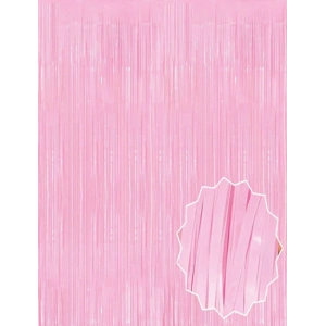 Soft Pembe Püsküllü Kapı Perdesi