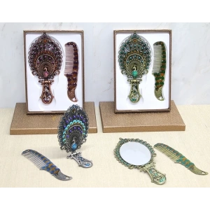 Tavuskuşu Katlanabilir Ayna Ve Tarak Seti Büyük Boy Alk4982