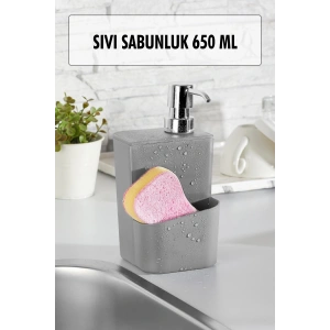 Tezgah Üstü Açık Gri Sabunluk & Süngerlik & Organizer