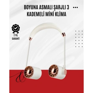 USB Şarjlı Katlanabilir Boyun Fanı | 3 Kademeli, Sessiz ve Taşınabilir Tasarım