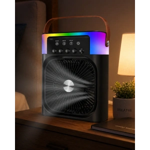 USB Şarjlı Masaüstü Sprey Fan Taşınabilir Serinletici RGB Işıklı Mini Klima