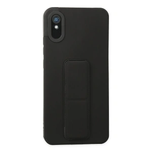 Xiaomi Redmi 9A Kılıf Mega Standlı Silikon - Siyah