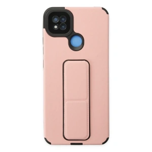 Xiaomi Redmi 9C Kılıf Mega Standlı Silikon - Pudra