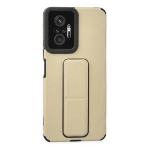 Xiaomi Redmi Note 10 Pro Kılıf Mega Standlı Silikon - Gold
