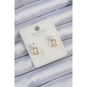 Xuping Gold Renk İnci Taşlı Halka Küpe